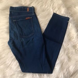 7 for all mankind super blue skinny jeans